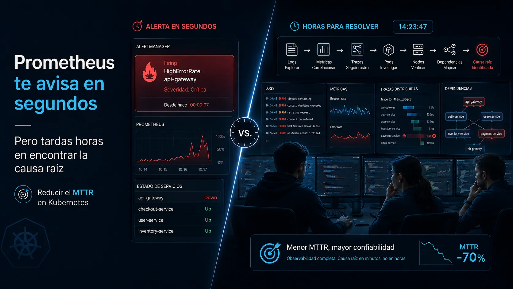 Erradicar la fatiga de alertas en Kubernetes: de métricas ruidosas a SLOs accionables